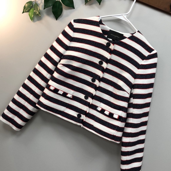 ❤️ Banana Republic Striped Tweed crop blaze - Picture 3 of 9